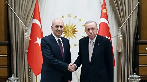 Cumhurbaşkanı Erdoğan, TBMM Başkanı Kurtulmuş'u kabul etti