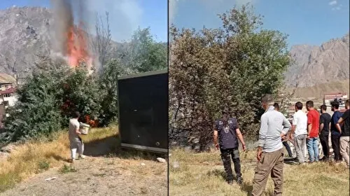 Hakkari'de iki noktada çıkan yangın kontrol altına alındı